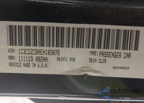 2014 Dodge Avenger Sxt из США, поврежденный, VIN 1C3CDZCB0EN183076